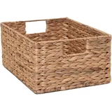 Vivanno Flechtkorb Regalkorb Schrankkorb Wasserhyazinthe natur "Lanta" - 16 x 34 x 27 cm