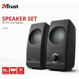 Trust Remo 2.0 1-Weg, (8 W Schwarz Kunststoff, USB, Kompaktes Soundsystem, Stereo Lautsprecherse...