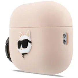 OEM Karl Lagerfeld Silikonhülle mit Chaupette-kopf-motiv für AirPods Pro 3, Pink
