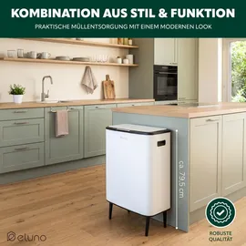 ELUNO Abfalleimer 60 l Weiß