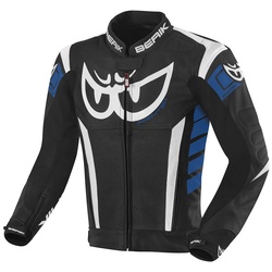 Berik Zakura Motorrad Lederjacke, schwarz-weiss-blau, Größe 48 für Männer