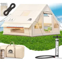 eloneo Premium Glamping Zelt aufblasbar Beige