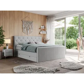 MKS boxspringbett KING VELEN 160/200 Hellgrau Struktur - H3