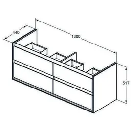 Ideal Standard Untere Schubladenfront CONNECT AIR 1300 mm Pinie/Braun matt