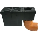 Marley Regensinkkasten mit Laubfangkorb mit Laubfangkorb, für Fallrohr 75-110, schwarz