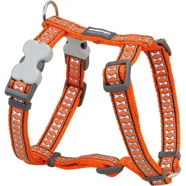 Red Dingo Hundegeschirr Knochen Reflektierend 30-48 cm Orange (Hund, Spazieren), Halsband + Leine