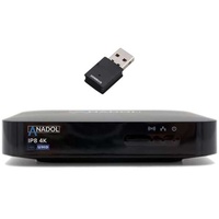 Anadol IP8 4K UHD IP-Receiver mit 300 MBit/s WLAN Stick (Linux E2 + Define OS, Mediaplayer, schwarz)