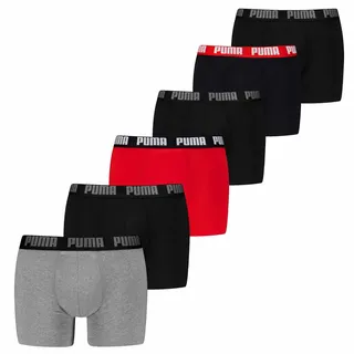 Puma Boxershorts 6er Pack Grau / Rot / Schwarz XXL