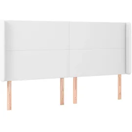 vidaXL Boxspringbett mit Matratze & LED Weiß 160x200 cm Kunstleder