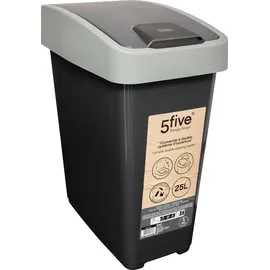 5 five simply smart Mülleimer 25 l Grau