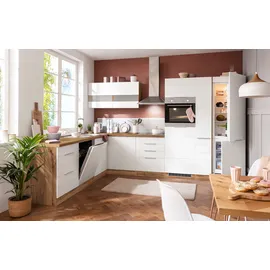 kochstation Winkelküche L-Form 240 cm weiß