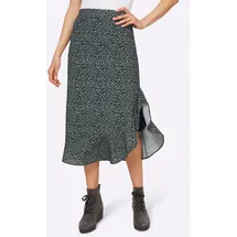 Heine A-Linien-Rock Damen Bedruckt Grün/Khaki 36