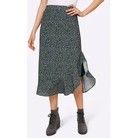 Heine A-Linien-Rock Damen Bedruckt Grün/Khaki 36