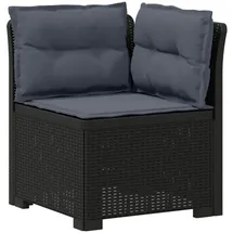vidaXL 1-Sitzer Garten-Sofa mit Kissen Rattan-Look PP Anthrazit