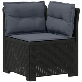 vidaXL 1-Sitzer Garten-Sofa mit Kissen Rattan-Look PP Anthrazit