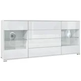 Vladon Bari V2 166,5 x 75,5 x 35 cm Weiß matt/Weiß Hochglanz