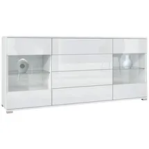 Vladon Bari V2 166,5 x 75,5 x 35 cm Weiß matt/Weiß Hochglanz