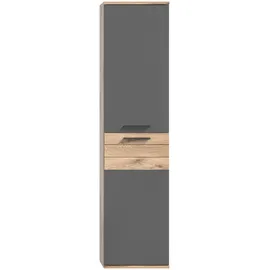 MID.YOU Mason Hochschrank 37 x 152 x 24 cm Grau/Eiche Holz