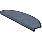Floordirekt Karat Stufenmatte London Selbstklebend Hellblau Halbrund 23,5 x 65 cm