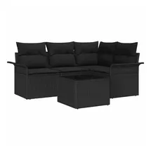 vidaXL Garten-Lounge-Set 5-tlg. schwarz