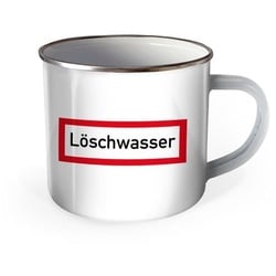 Trötsch Emaille Becher Feuerwehr Tasse Löschwasser