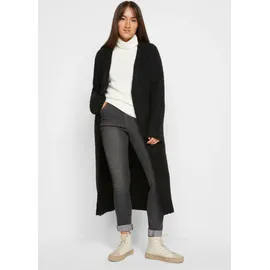 bonprix Strickmantel BONPRIX, Damen, Gr. 44/46 (L), schwarz, Strick, Obermaterial: 66% Polyacryl, 17% Polyester, 15% Polyamid, 2% Elasthan, unifarben, loose fit ca.