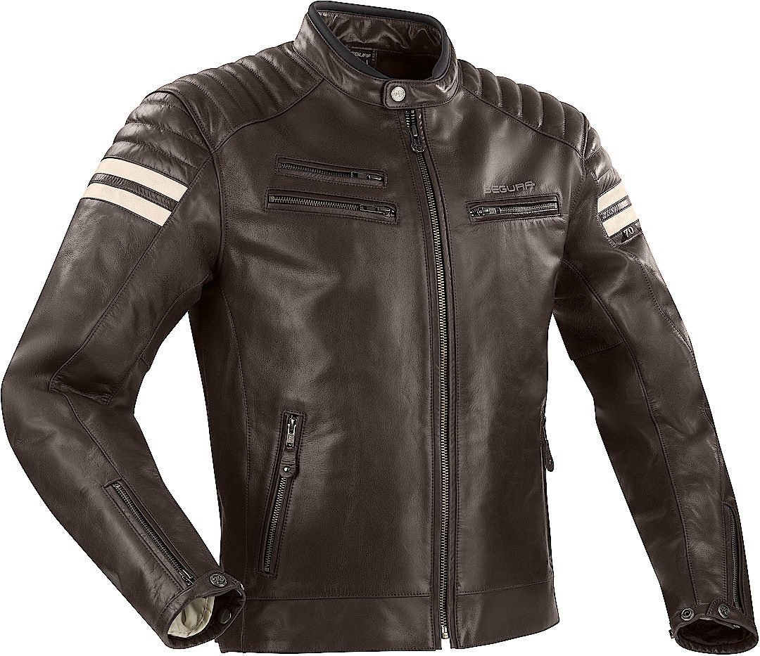 Segura Funky Motorfiets lederen jas, bruin, 2XL Voorman