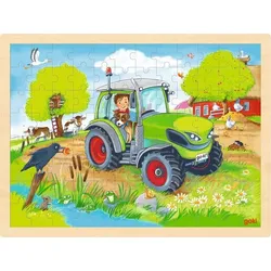 Goki 57326 - Einlegepuzzle Traktor