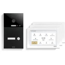GVS - 1-Familienhaus IP Video Türsprechanlage AVS1324U - Mit 3x7 Zoll Monitor, App, HD-Kamera & Türöffner Funktion