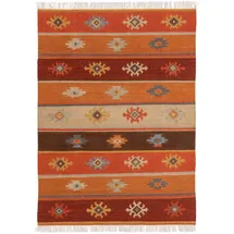 benuta pure Kelim, Mehrfarbig, Textil, Orientalisch, Rechteckig, 120x170 cm, Care & Fair, Handmade in India, pflegeleicht, Teppiche & Böden, Teppiche, Naturteppiche