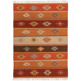 benuta pure Kelim, Mehrfarbig, Textil, Orientalisch, Rechteckig, 120x170 cm, Care & Fair, Handmade in India, pflegeleicht, Teppiche & Böden, Teppiche, Naturteppiche