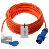 maxgo® CEE-Verlängerungsleitung Stecker-CEE-Winkelkupplung H07BQ-F 3G1,5 50m Elektro-Kabel, (5000 cm)