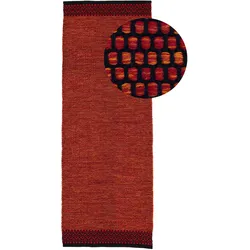 Läufer CARPETFINE "Kelim Mia", rot, B:80cm H:6mm L:500cm, Baumwolle, Teppiche, Baumwolle Wendeteppich