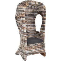 Rattan Strandkorb für Kinder Sessel mit Kissen Kindersessel Beach Mehrfarbig