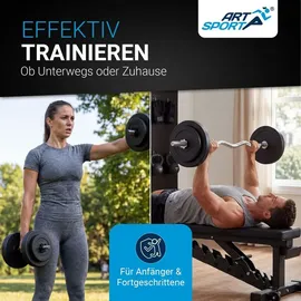 ArtSport 3in1 Hantelset Hantel-Set 60 kg schwarz/silber