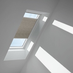 VELUX Wabenplissee Cremegrau 1171, 66x98 cm (F04), Aluminiumschiene,Elektro,GGU,VELUX