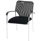Proregal Besucherstuhl Stoff Schwarz 2er Set