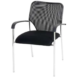 Proregal Besucherstuhl Stoff Schwarz 2er Set