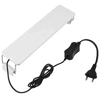 Akozon Aquarium LED Beleuchtung, 8W Aquariumbeleuchtung Lampe Weiß Licht mit Verstellbarer Halterung für 30cm-40cm Aquarium Lighting für Fisch Tank EU Stecker 220V