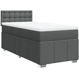 vidaXL Boxspringbett mit Matratze Dunkelgrau 100x200 cm Stoff