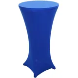 Mendler Set Stehtisch + Stehtischhusse HWC-J30, Bistrotisch Tischhusse, klappbar höhenverstellbar Ø 60cm ~ Husse blau