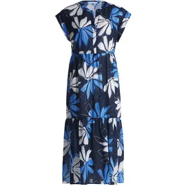 Betty & Co Damen Stufenkleid mit Print 36, Dunkelblau/Blau - 36