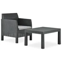 vidaXL Garten-Lounge-Set 2-tlg. anthrazit