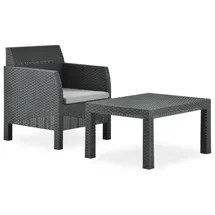 vidaXL Garten-Lounge-Set 2-tlg. anthrazit