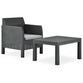 vidaXL Garten-Lounge-Set 2-tlg. anthrazit