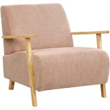 Beliani Sessel, Pink, Hellbraun, 77x79x90 cm, Wohnzimmer, Sessel, Polstersessel