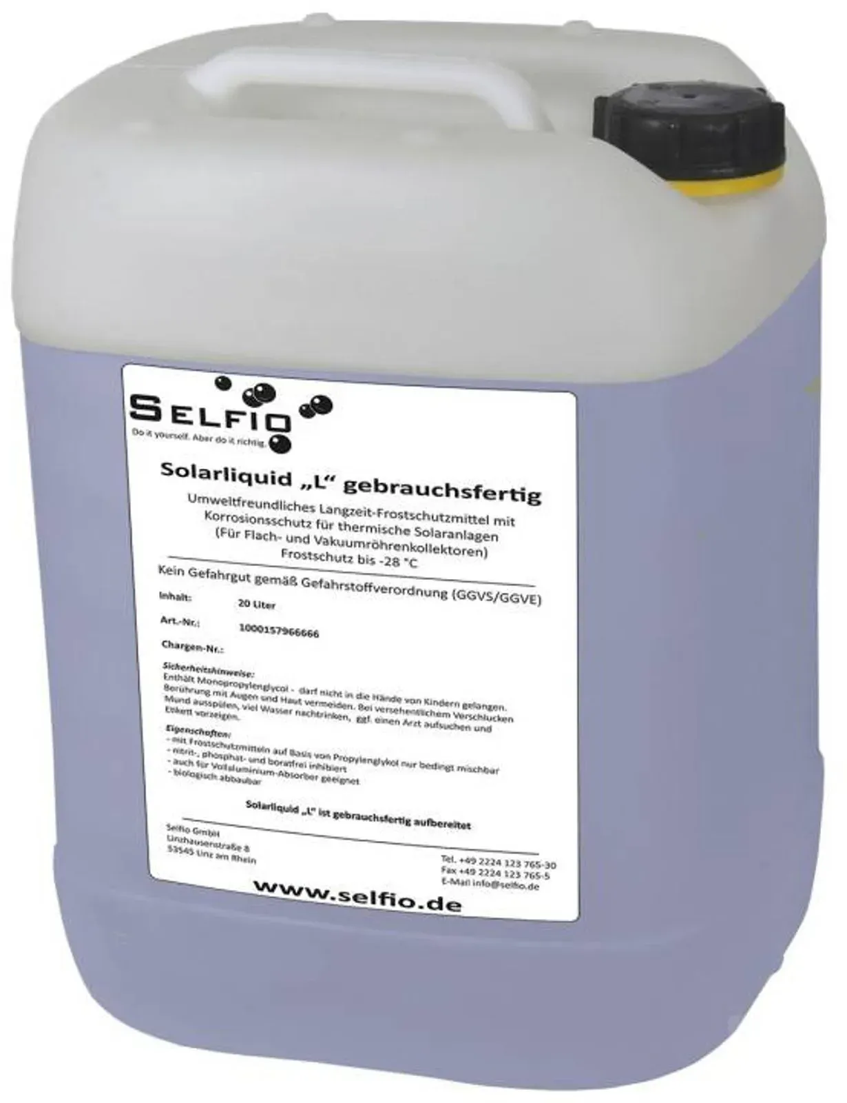 Solarflüssigkeit Solarliquid L gebrauchsfertig 20 Liter