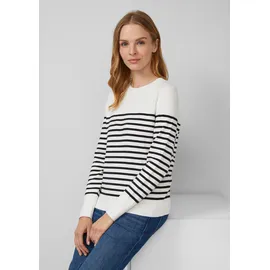 s.Oliver Gestreifter Pullover aus Viskosemix Creme/Schwarz 48