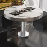 GGM Möbel Bistro Loungetisch Ø 60 x 41 cm Weiß Marmor