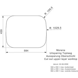Reginox R16534 Edelstahlspüle MORENA KGKG-CC ohne Überlauf / ab Schrankbreite 60 cm / Flächenbündig / Einbau - Silber